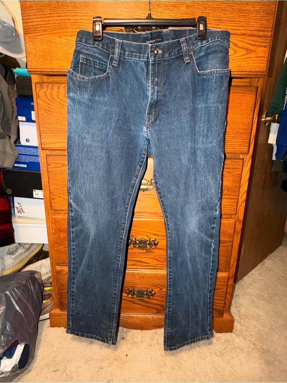 Men's Straight Fit Dark Blue Denim Jeans